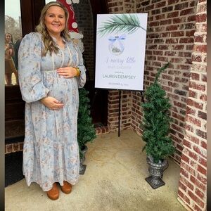 Pink blush Floral Maternity maxi Dress